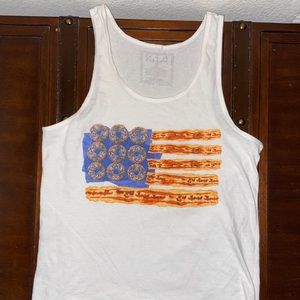 4th Of July Bacon & Donuts Graphic Tank - S